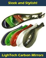 LighTech Carbon Fiber Mirrors - It's sleek, Italian and carbon fiber. The wife gets Gucci, you get LighTech. So good!