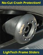 LighTech No-Cut Frame Sliders - No need to cut the bodywork to install frame sliders for newer models!