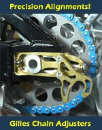 Gilles Tooling KTS Chain Adjusters - Precision chain adjustments with optional MotoGP-style Lifters. Mr. Rossi would only approve.