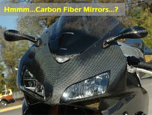 LighTech Carbon Fiber Mirrors on Sportbike