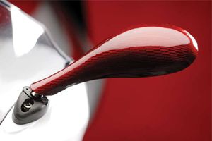 LighTech red carbon fiber motorcycle mirrors for sportbikes